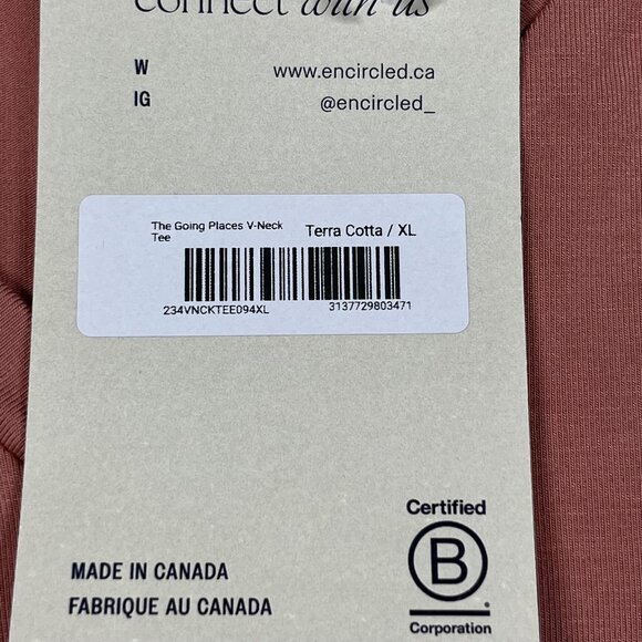 Encircled Shirt Womens XL Terra Cotta The Going Places V-Neck Bamboo Tee Soft - Picture 2 of 7